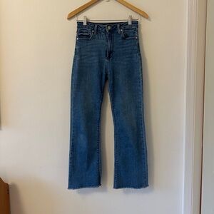 Just Black Denim Kick Flare Raw Hem Blue Jeans | Size 27